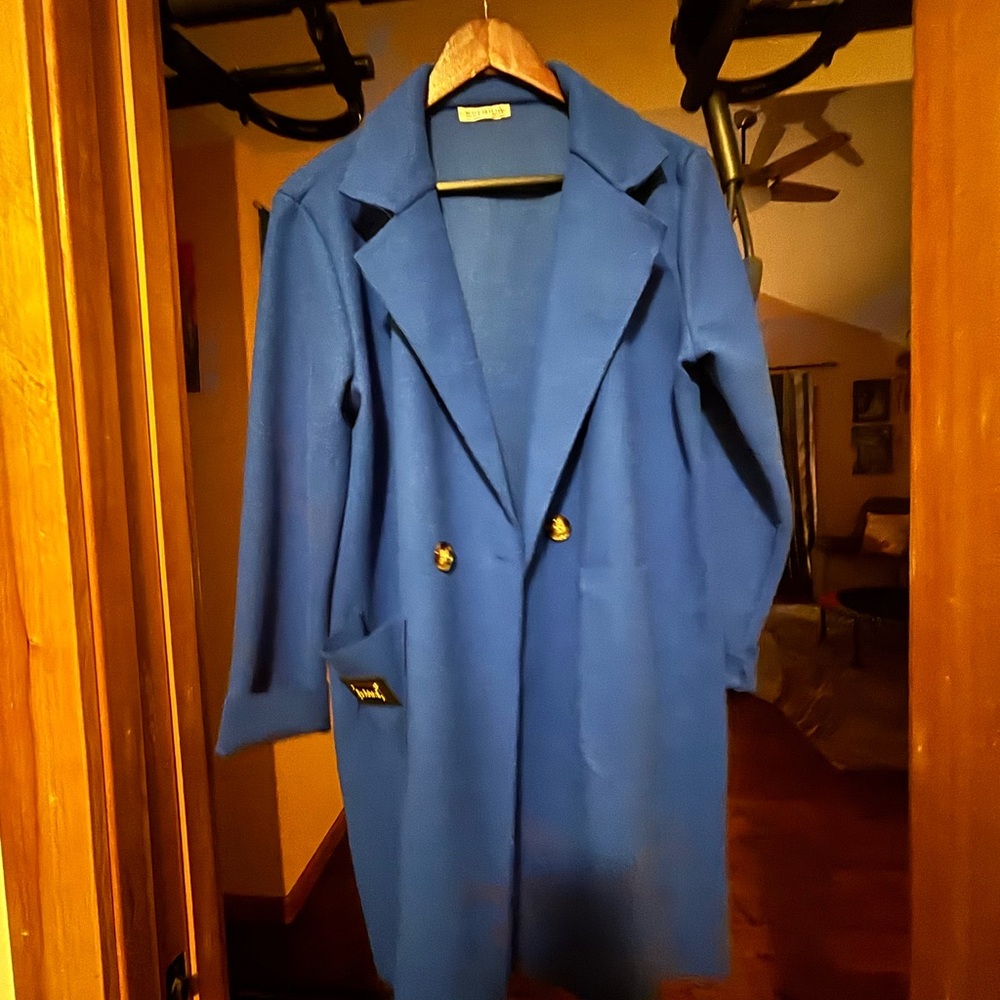 Serra Royal Blue Coat with Gold Accent